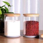 Large Glass Storage Jars with Airtight Bamboo Lids