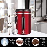 JENNIMER Large Stainless Steel Coffee Canister