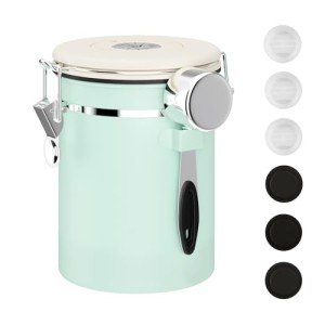 Airtight Stainless Steel Coffee Canister with Scoop