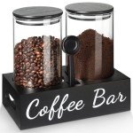 Airtight Black Glass Coffee Canister Set, 50oz