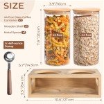 ComSaf Glass Coffee Canister Set with Scoop