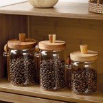 Glass Coffee Jar with Wooden Lid and Spoon