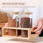 ComSaf Glass Coffee Canister Set with Scoop