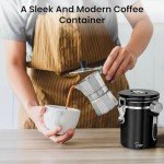 Airtight Coffee Canister with Scoop and Tracker