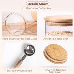 ComSaf Glass Coffee Canister Set with Scoop