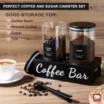Airtight Black Glass Coffee Canister Set, 50oz
