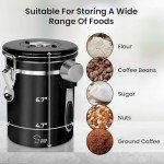 Airtight Coffee Canister with Scoop and Tracker