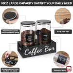 Airtight Black Glass Coffee Canister Set, 50oz