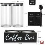 Airtight Black Glass Coffee Canister Set, 50oz