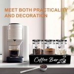 Glass Coffee Canister Set with Shelf Organizer