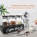 Glass Coffee Canister Set with Shelf Organizer