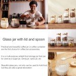 Airtight Glass Coffee Canister with Spoon