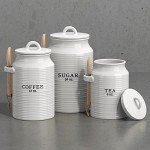 Rustic Ceramic Canister Set for Coffee, Tea, Sugar