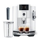 Jura E8 Automatic Espresso Machine Bundle - White