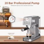 YASHE 20 Bar Espresso Maker with Milk Frother