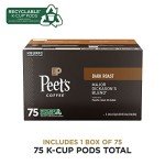 Peet's Coffee Dark Roast K-Cup Pods - 75 Count