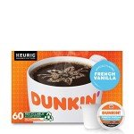 Dunkin' French Vanilla Coffee K-Cup Pods, 60 Count