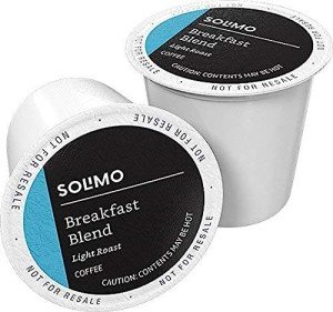 Solimo Breakfast Blend Light Roast Coffee Pods, 100 Count
