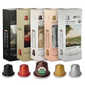 Café Romano Organic Espresso Pods for Nespresso - 100 Pack