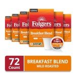 Folgers Breakfast Blend Mild Roast K-Cups, 72 Pods