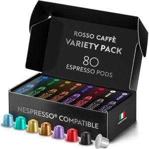 Rosso Caffè Espresso Pods for Nespresso - 80 Pack