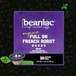 Beaniac Dark Roast Organic Coffee Pods, 30 Count