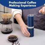 Vzaahu Manual Coffee Grinder - Blue, 40g Capacity