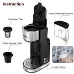 Single Serve K Cup Coffee Maker with Reservoir