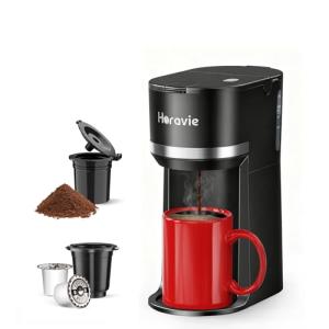 Horavie Mini Single Serve Coffee Maker - Black
