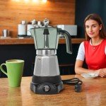 Manual 6-Cup Espresso Maker for Home Use