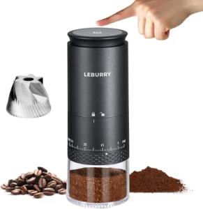 Leburry Electric Burr Coffee Grinder - Portable & Rechargeable