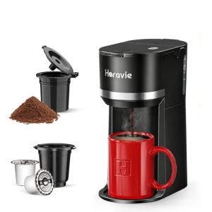 Horavie Mini Single Serve Coffee Maker - Black