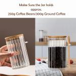 Large Airtight Glass Coffee Storage Jar with Spoon