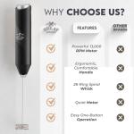 Zulay Kitchen Handheld Stainless Steel Milk Frother