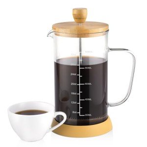 French Press Coffee Maker - 34oz with Bamboo Lid