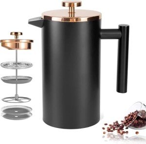 Miuly Stainless Steel French Press - 21oz Coffee Maker