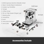 Gemilai Owl Semi-Automatic Espresso Machine with Frother