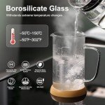 French Press Coffee Maker - 34oz with Bamboo Lid