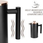 Miuly Stainless Steel French Press - 21oz Coffee Maker