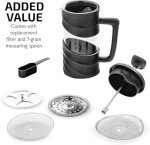 OVENTE 12oz French Press Coffee Maker - Black