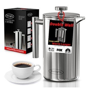 SterlingPro Double Walled French Press Coffee Maker
