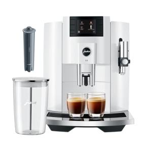 Jura E8 Automatic Espresso Machine Bundle - White