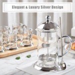 DUJUST Silver French Press Coffee Maker - 34oz