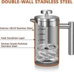 Miuly 21oz Stainless Steel French Press Coffee Maker