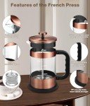 Stainless Steel French Press Coffee Maker - 34 Ounce