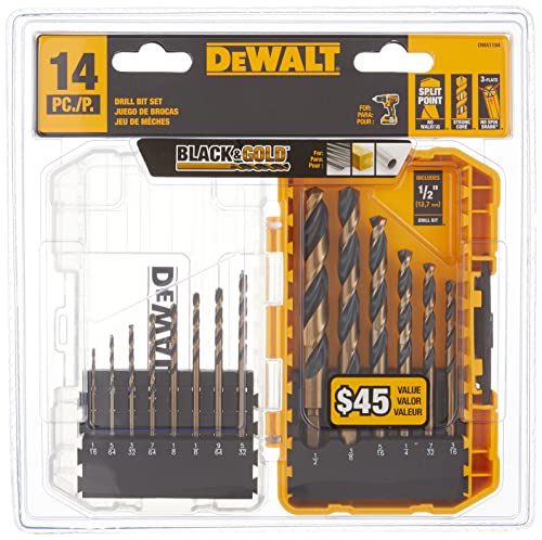 DEWALT 14-Piece Drill Bit Set, 135° Split Point
