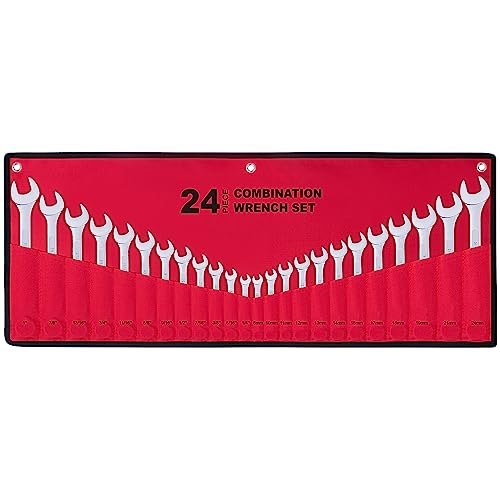 24-Piece Combination Wrench Set | SAE & Metric, Multi-Purpose