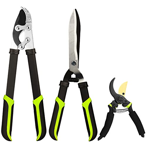 3PCS Garden Shears Set: Loppers, Clippers, and Shears