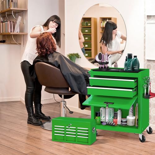 Green Rolling Tool Chest with 8 Drawers & Wheels