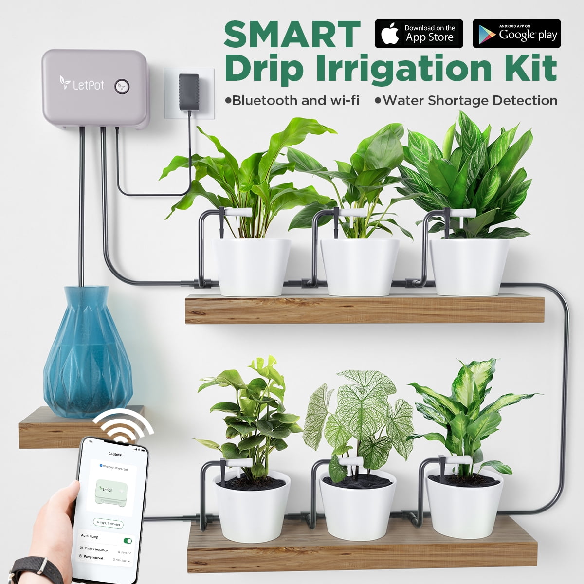 Smart Hydroponic Drip Irrigation Kit with App Control
